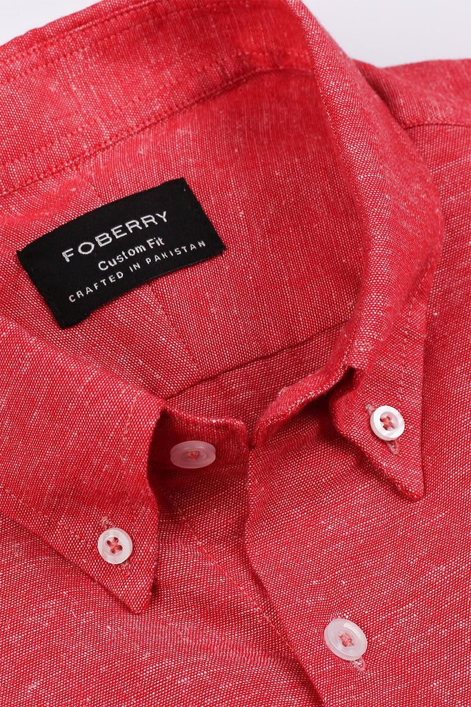 Crimson Linen Shirt