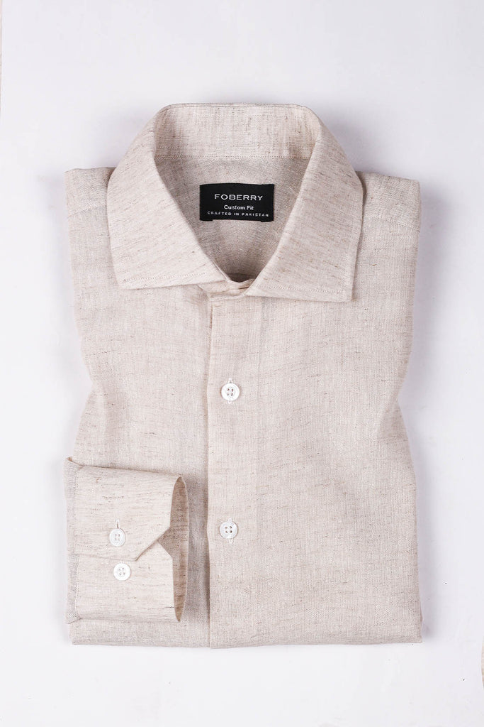 Crisp Almond Linen Shirt