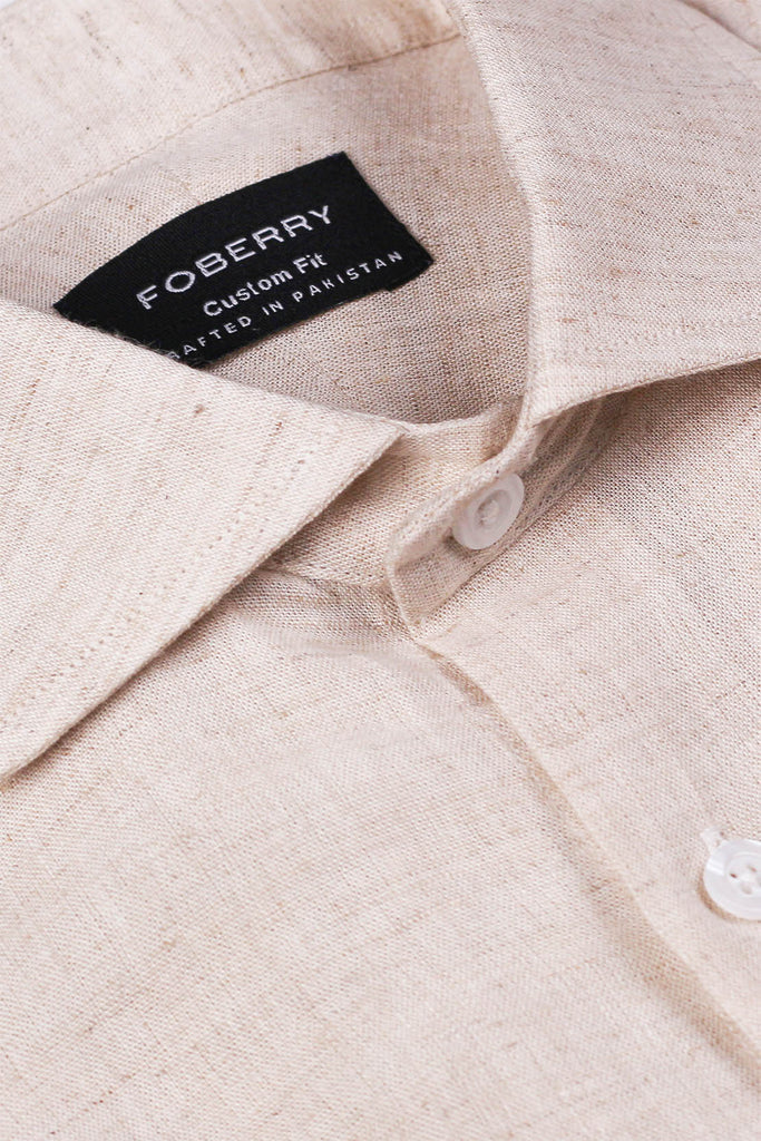 Crisp Almond Linen Shirt