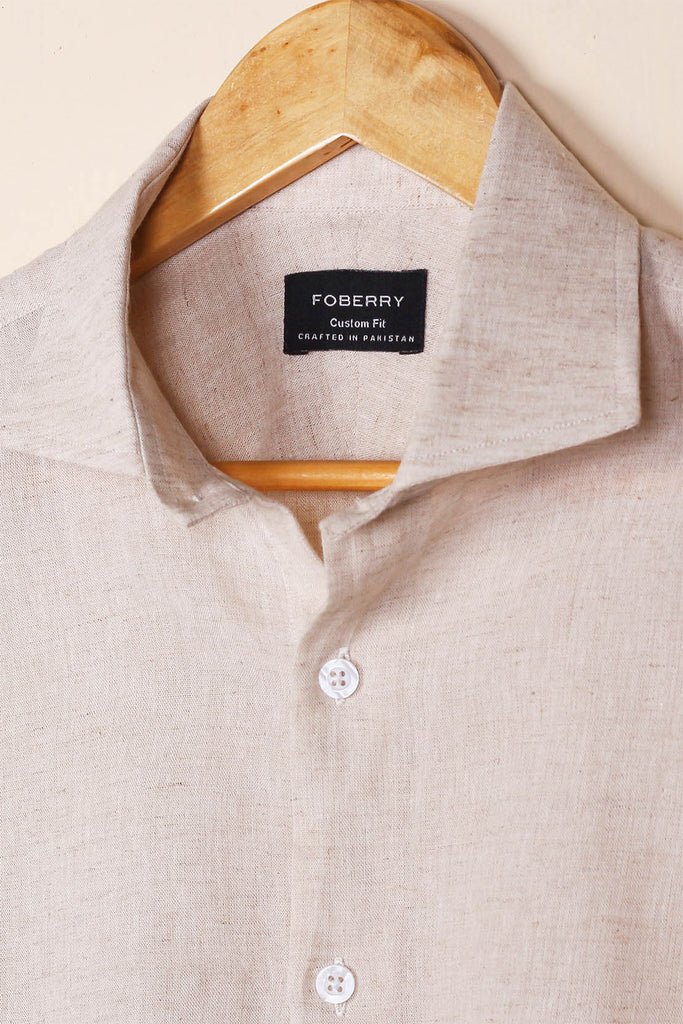 Crisp Almond Linen Shirt