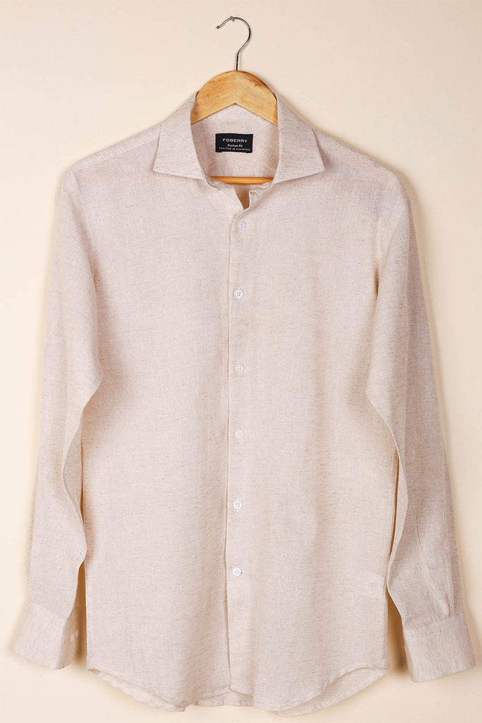 Crisp Almond Linen Shirt