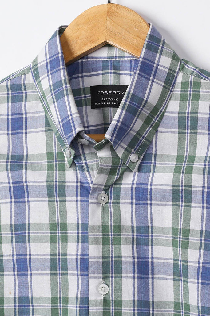 Green White Tartan  Shirt