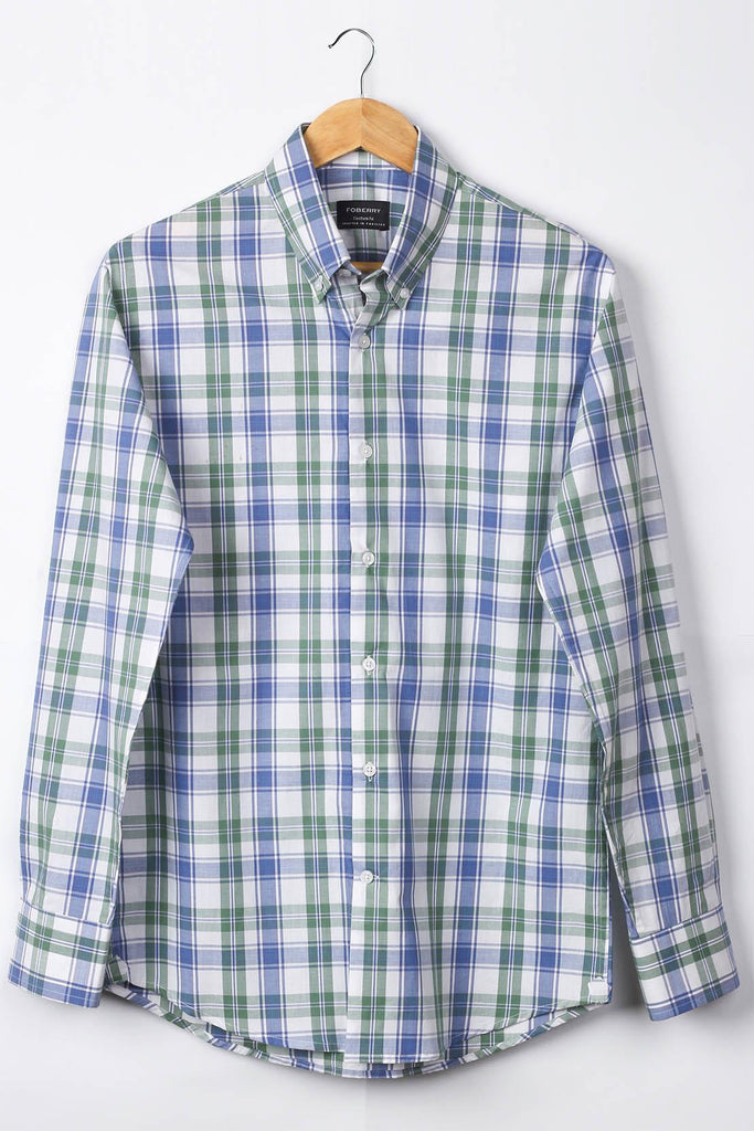 Green White Tartan  Shirt