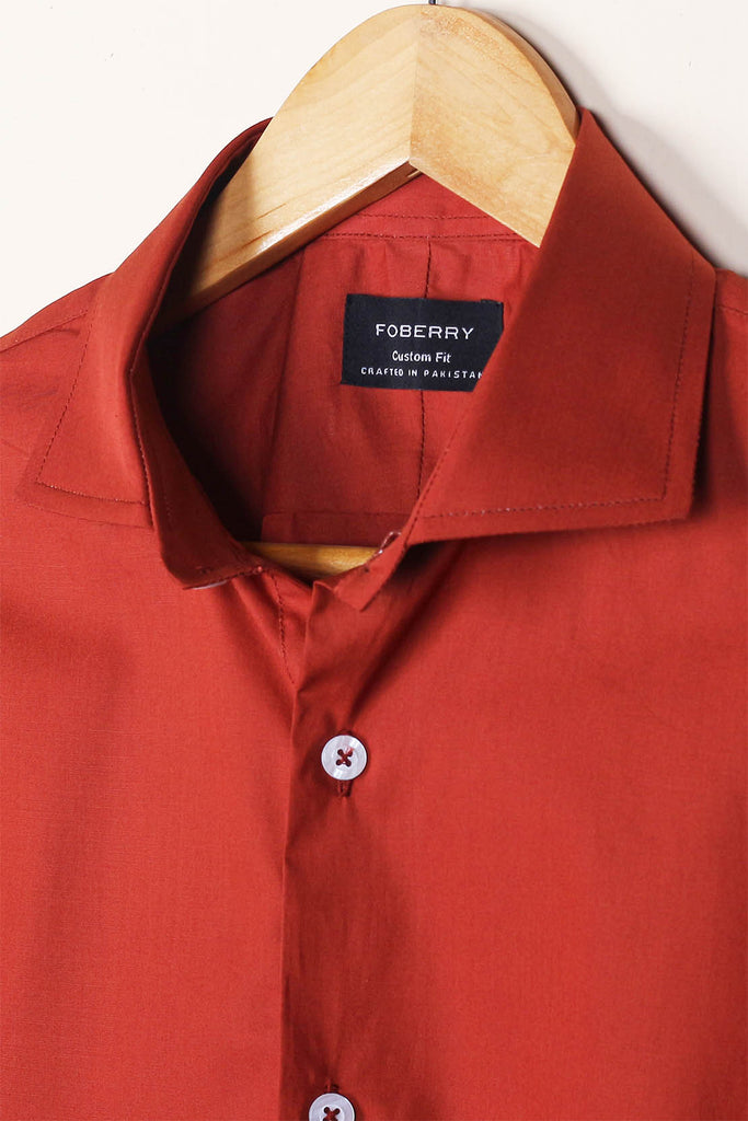 Burgundy Poplin Shirt