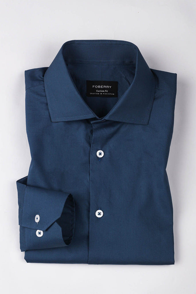 Teal Blue Poplin Shirt