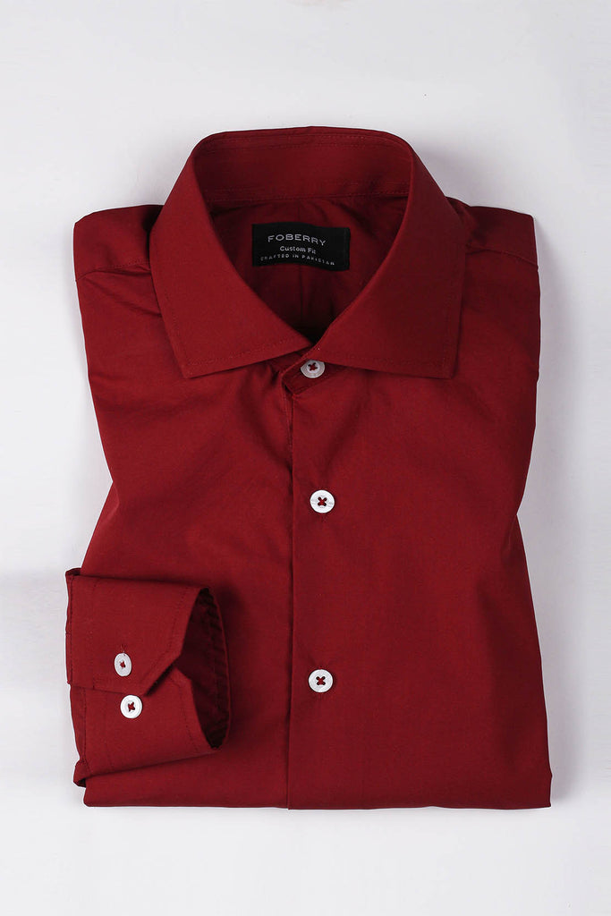 Maroon Poplin Shirt