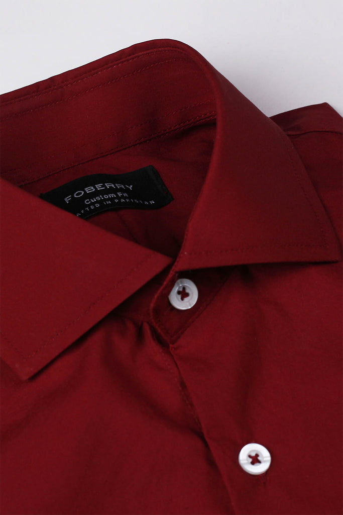 Maroon Poplin Shirt