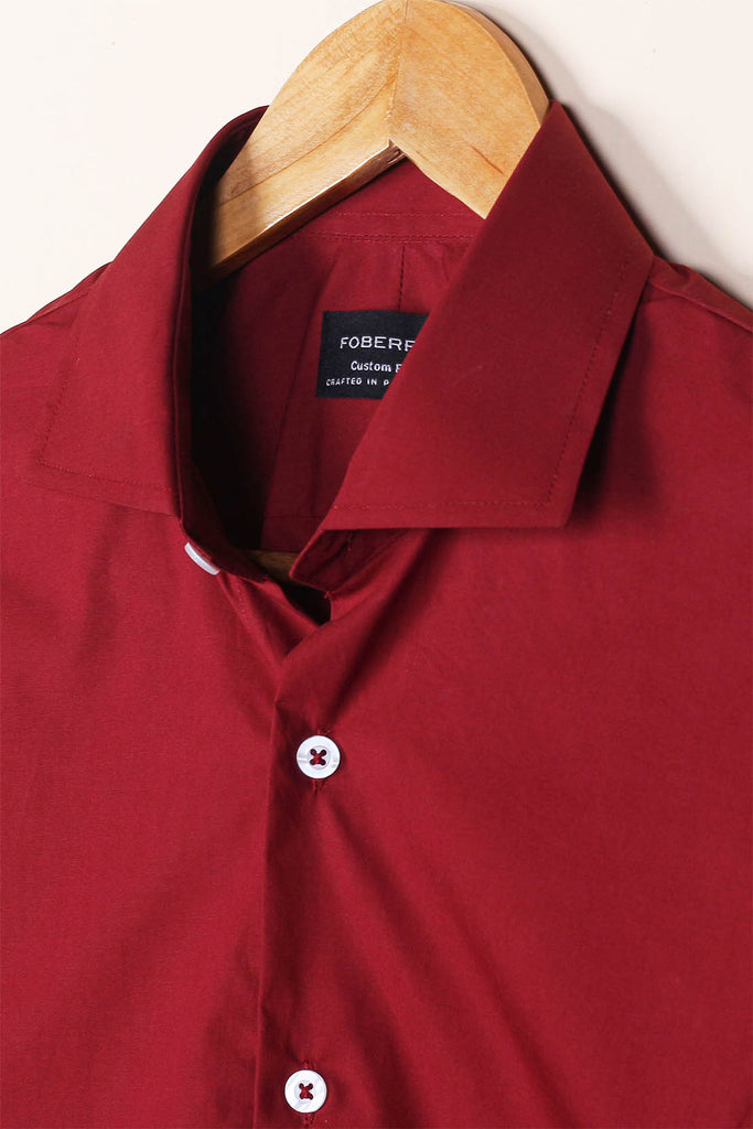 Maroon Poplin Shirt