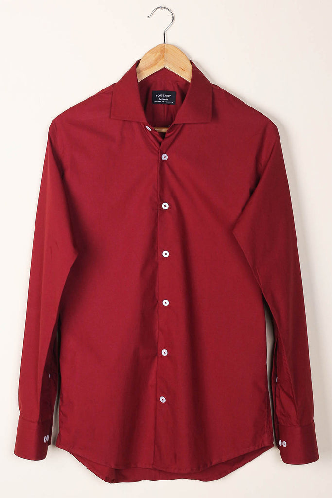 Maroon Poplin Shirt