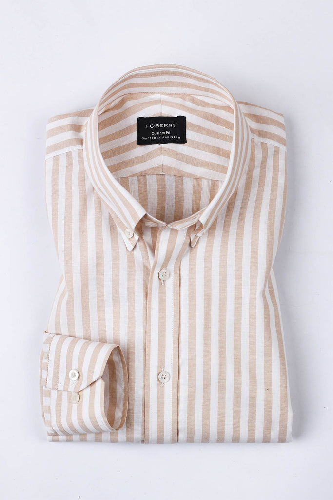 Tan Striped Shirt