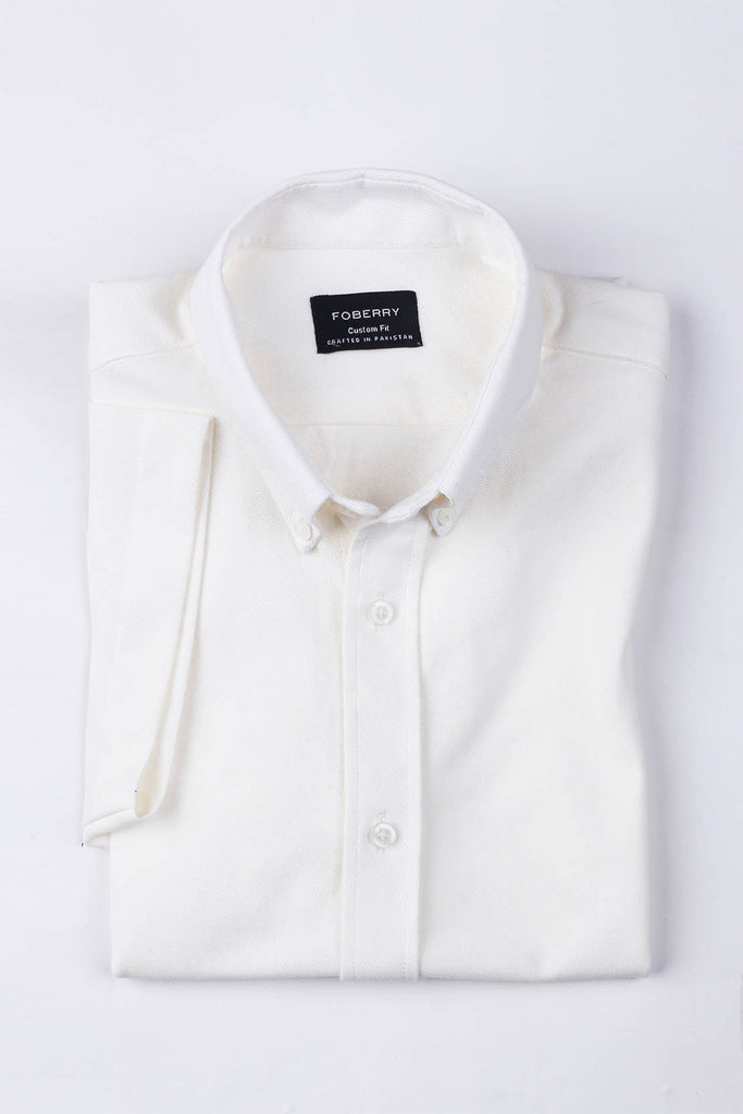 Milky White Pique Shirt