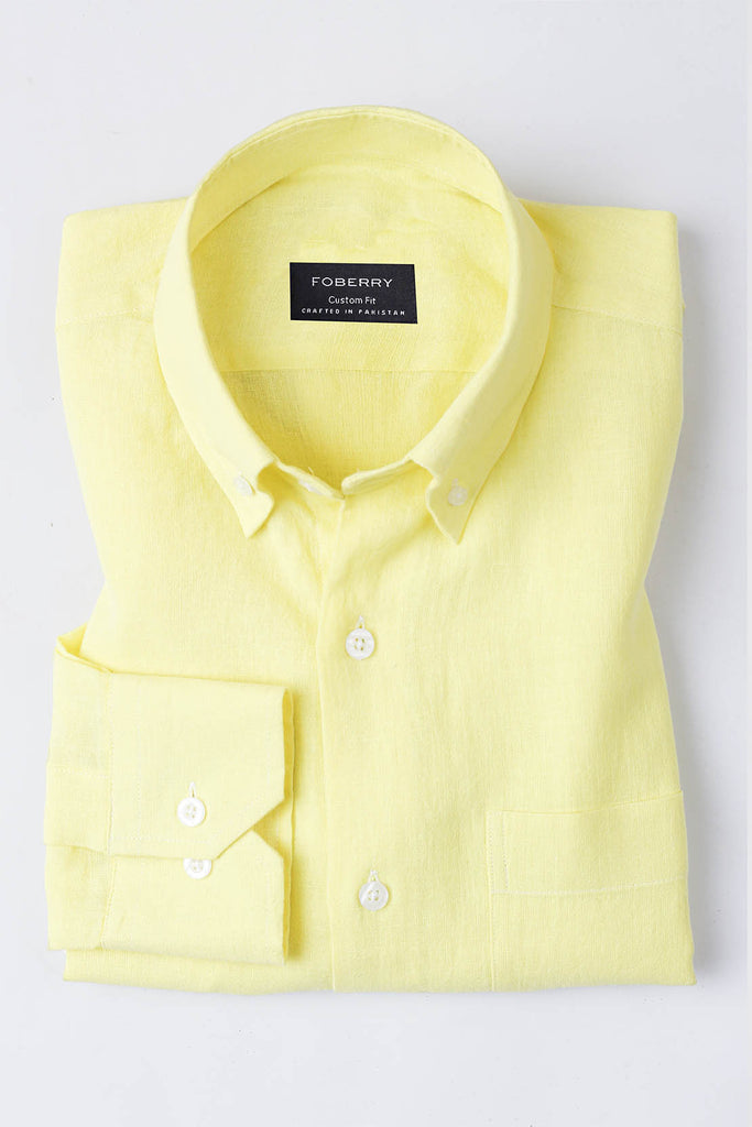 Soft Yellow Linen Shirt