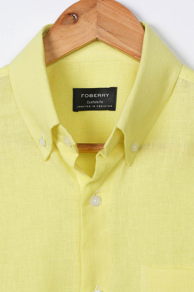 Soft Yellow Linen Shirt