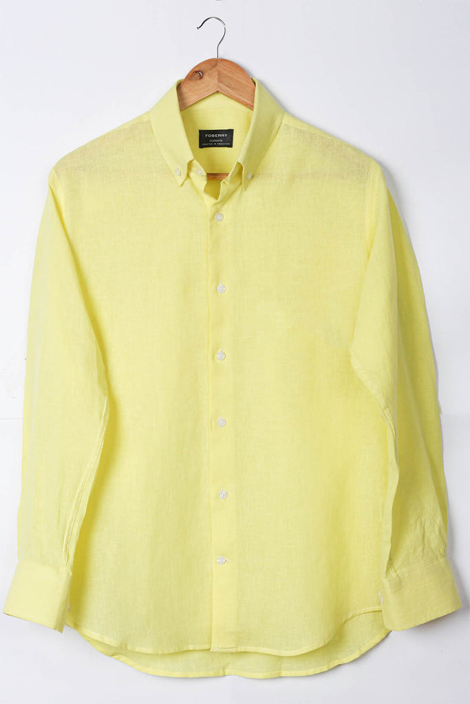 Soft Yellow Linen Shirt