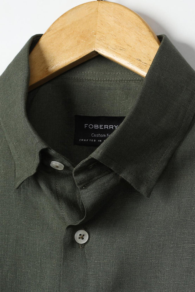 Forest Green Linen Shirt