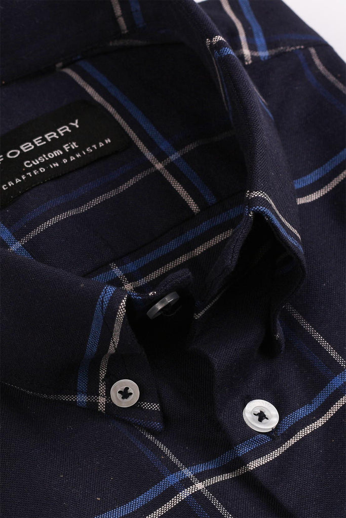 Midnight Blue Windowpane Shirt