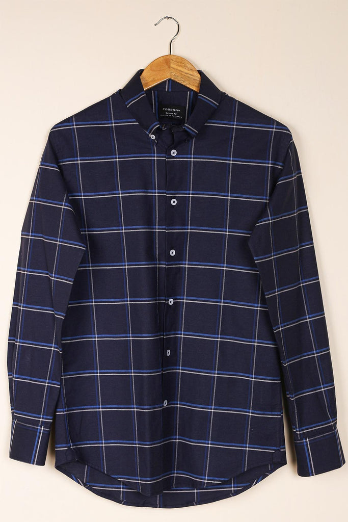 Midnight Blue Windowpane Shirt