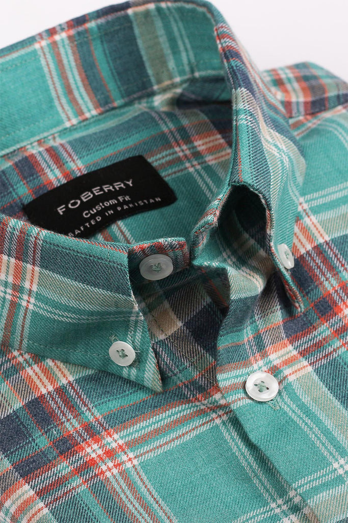 Aqua Green Tartan Shirt