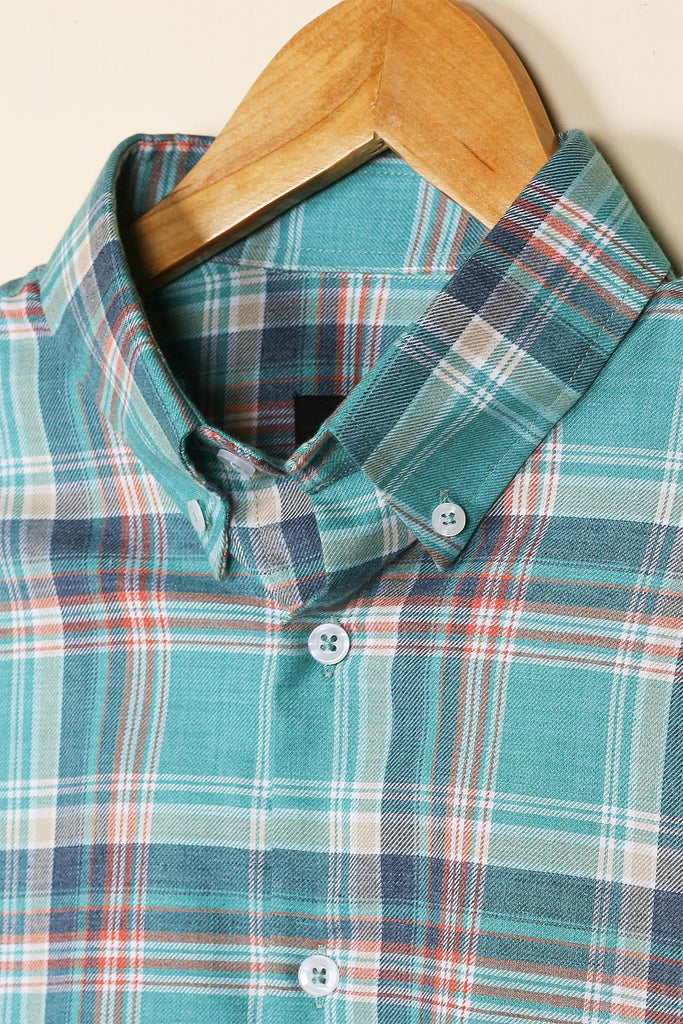 Aqua Green Tartan Shirt