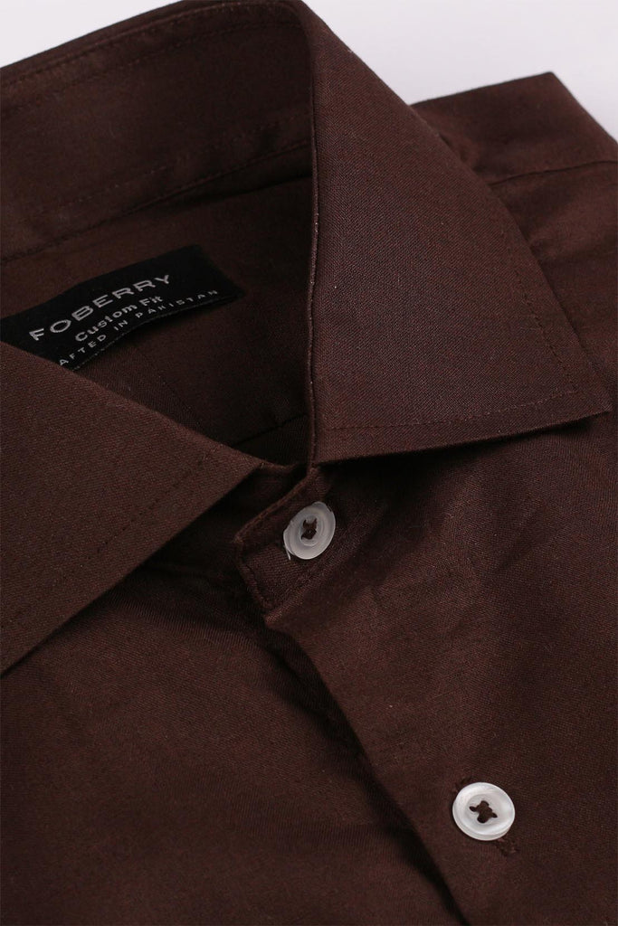 Chocolate Brown Cotton Linen Shirt