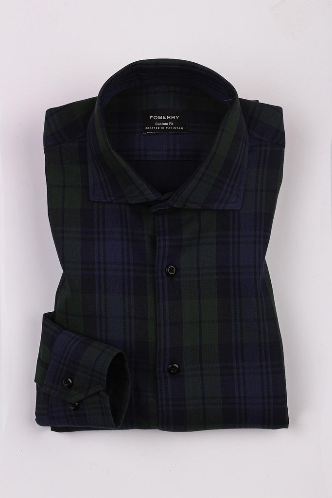 Green Blue Tartan Winter Shirt